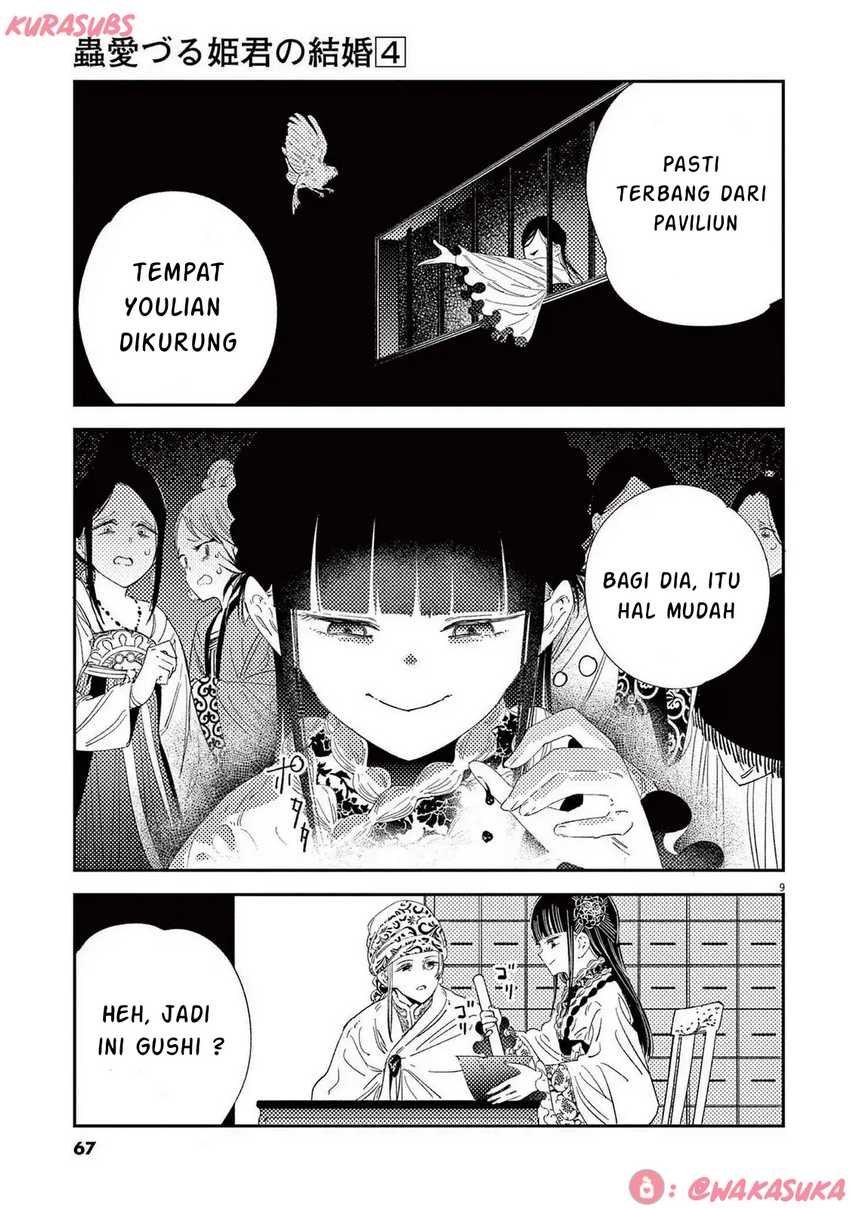 Mushi Mezuru Himegimi no Kekkon Chapter 27 Gambar 9