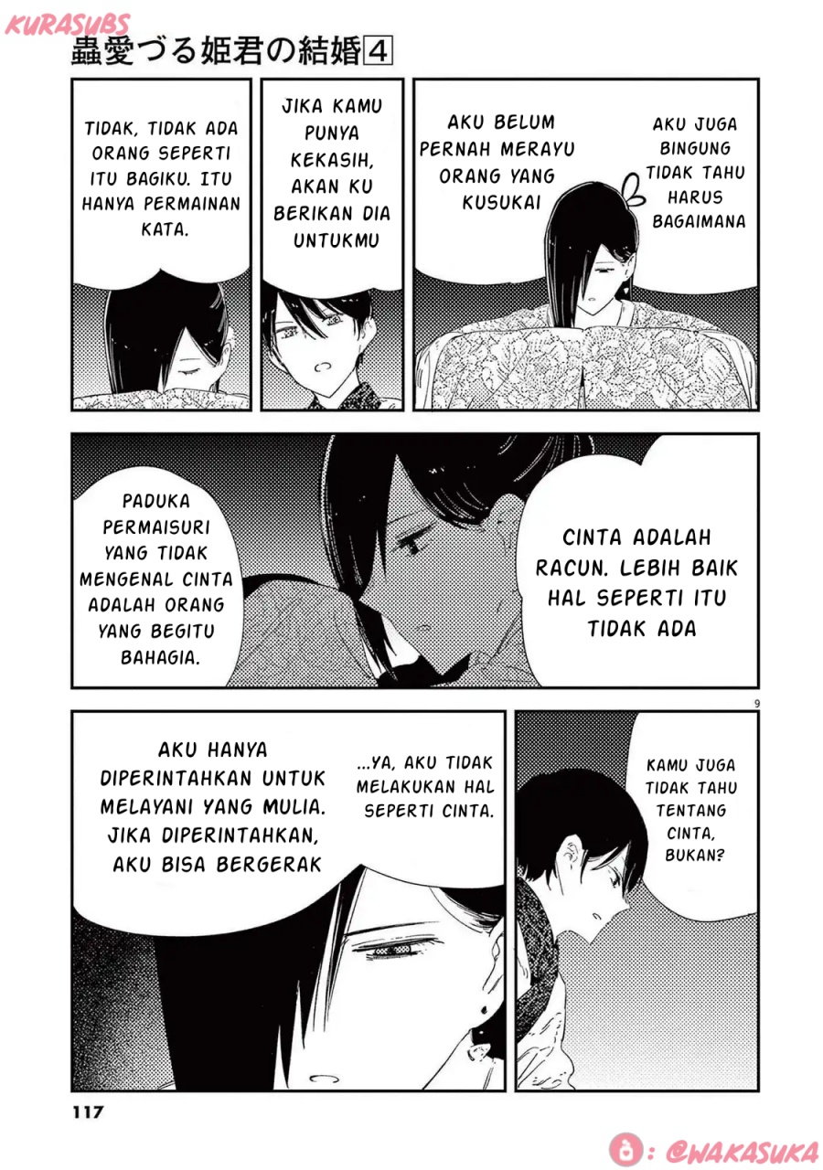 Mushi Mezuru Himegimi no Kekkon Chapter 30 Gambar 9