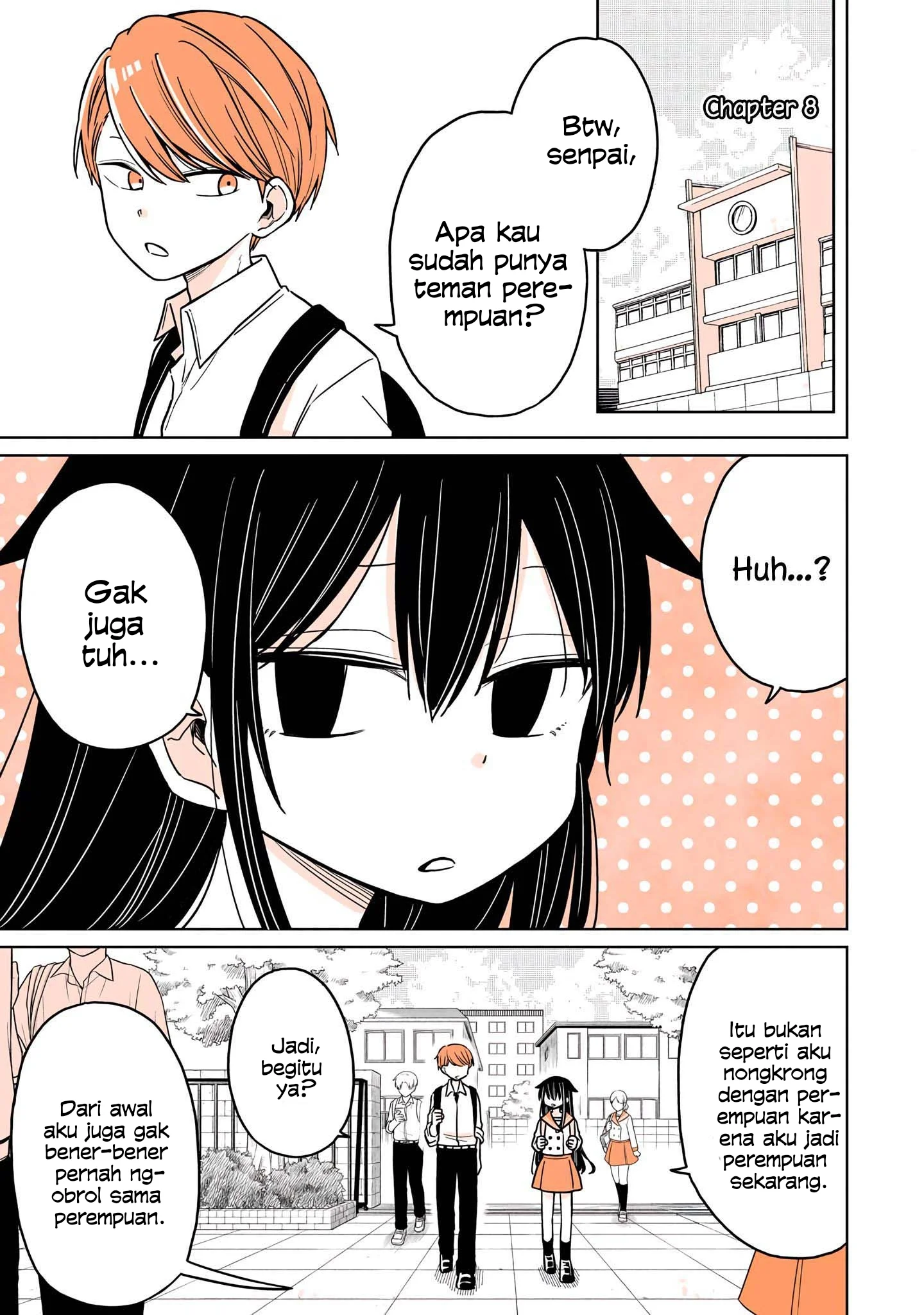 Mendoku Sagari Danshi Koukousei ga Asa Okitara Onnanoko ni Natteita Hanashi Chapter 8 Gambar 3