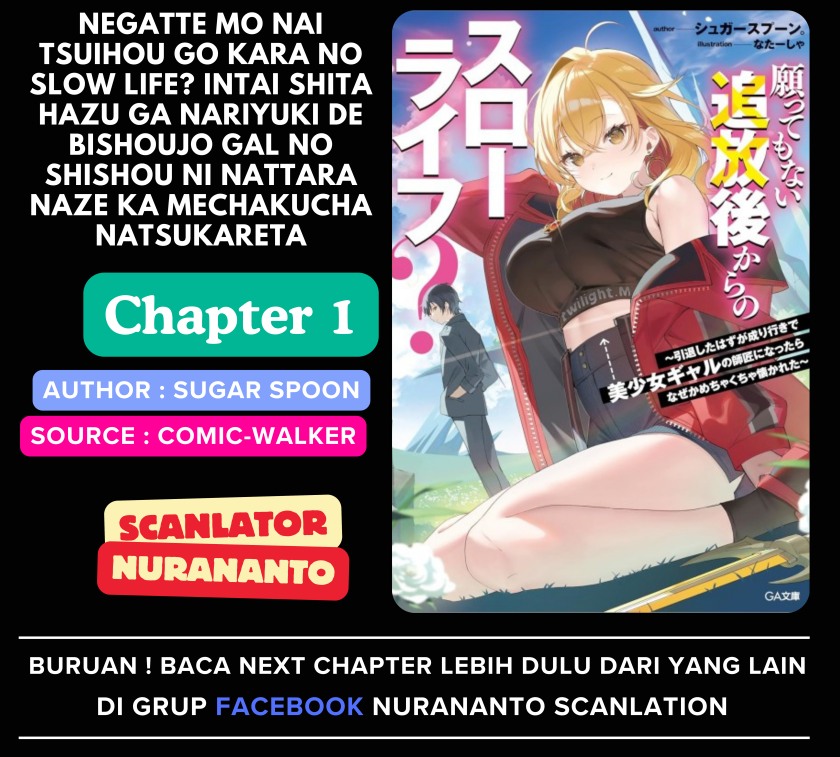 Komik Negatte mo Nai Tsuihou Go kara no Slow Life? Intai Shita Hazu ga Nariyuki de Bishoujo Gal no Shishou ni Nattara Naze ka Mechakucha Natsukareta Chapter 1 gambar nomor 1
