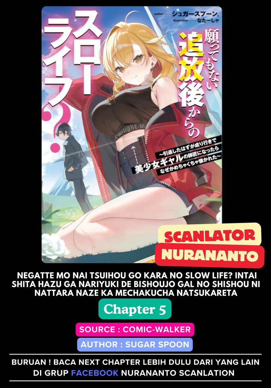 Komik Negatte mo Nai Tsuihou Go kara no Slow Life? Intai Shita Hazu ga Nariyuki de Bishoujo Gal no Shishou ni Nattara Naze ka Mechakucha Natsukareta Chapter 5 gambar nomor 1