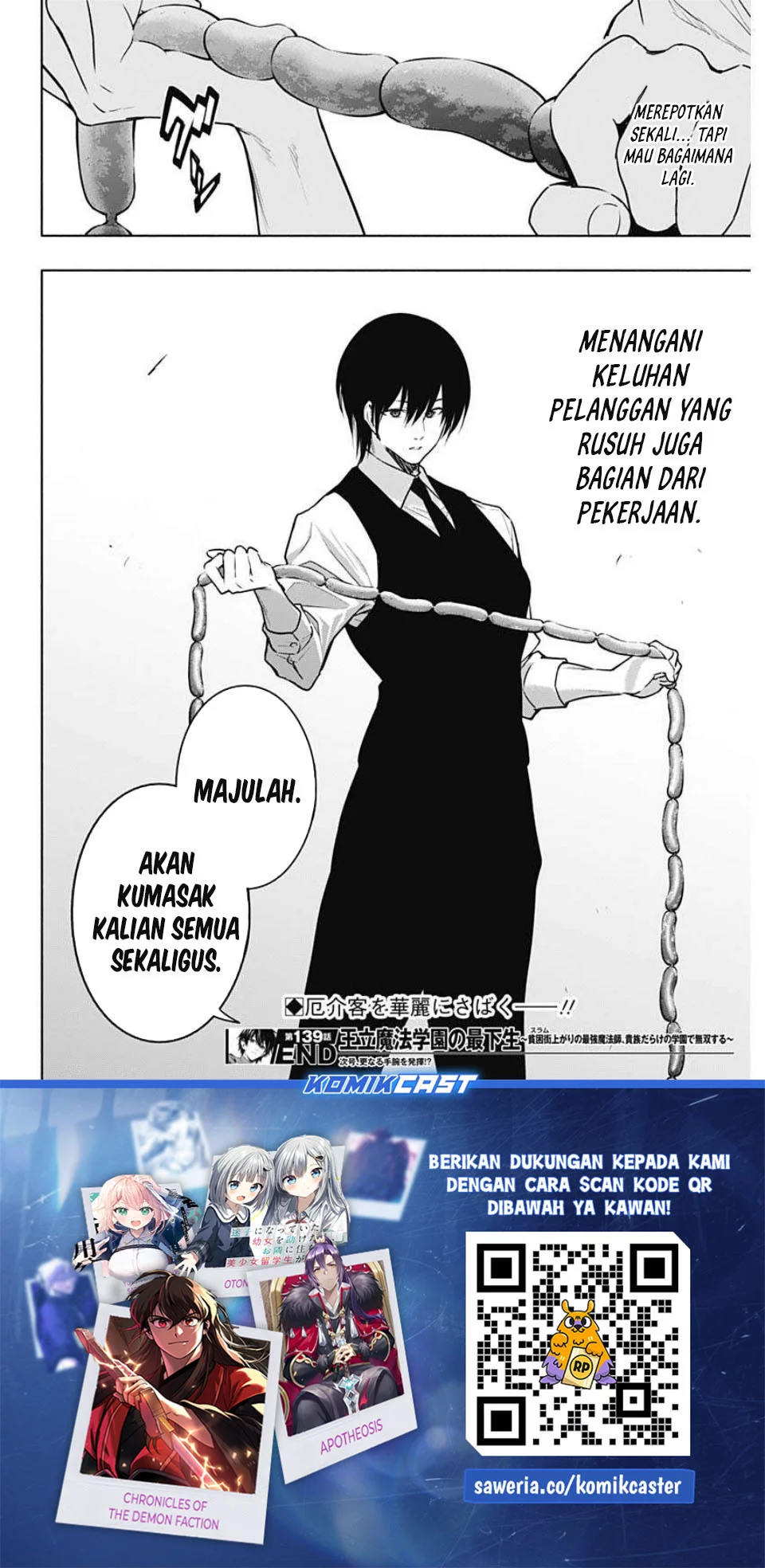 Ouritsu Mahou Gakuen no Saikasei: Slum Agari no Saikyou Mahoushi, Kizoku darake no Gakuen de Musou suru Chapter 139 Gambar 18