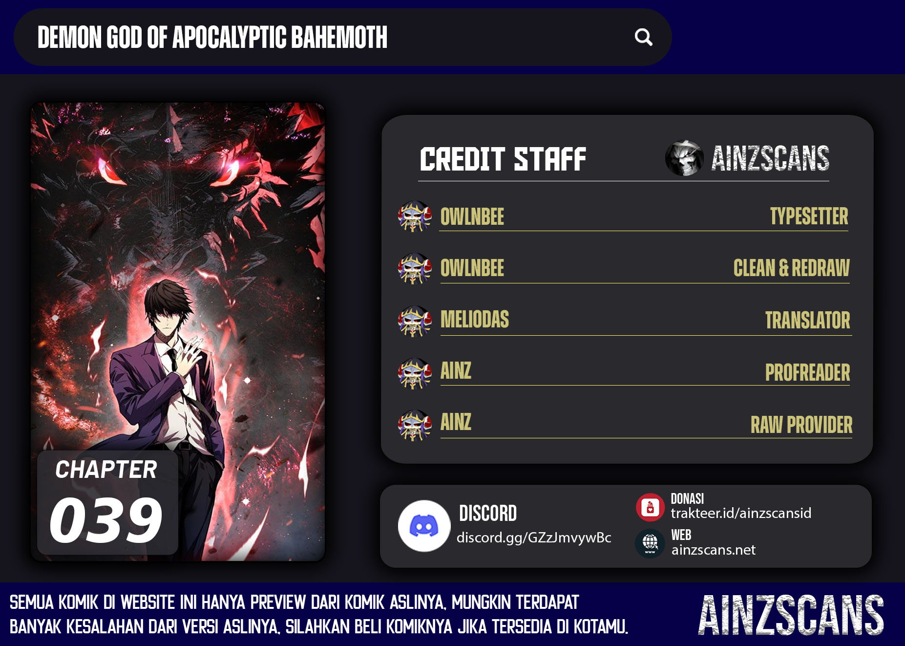 Komik Demon God of Apocalyptic Behemot Chapter 39 gambar nomor 1