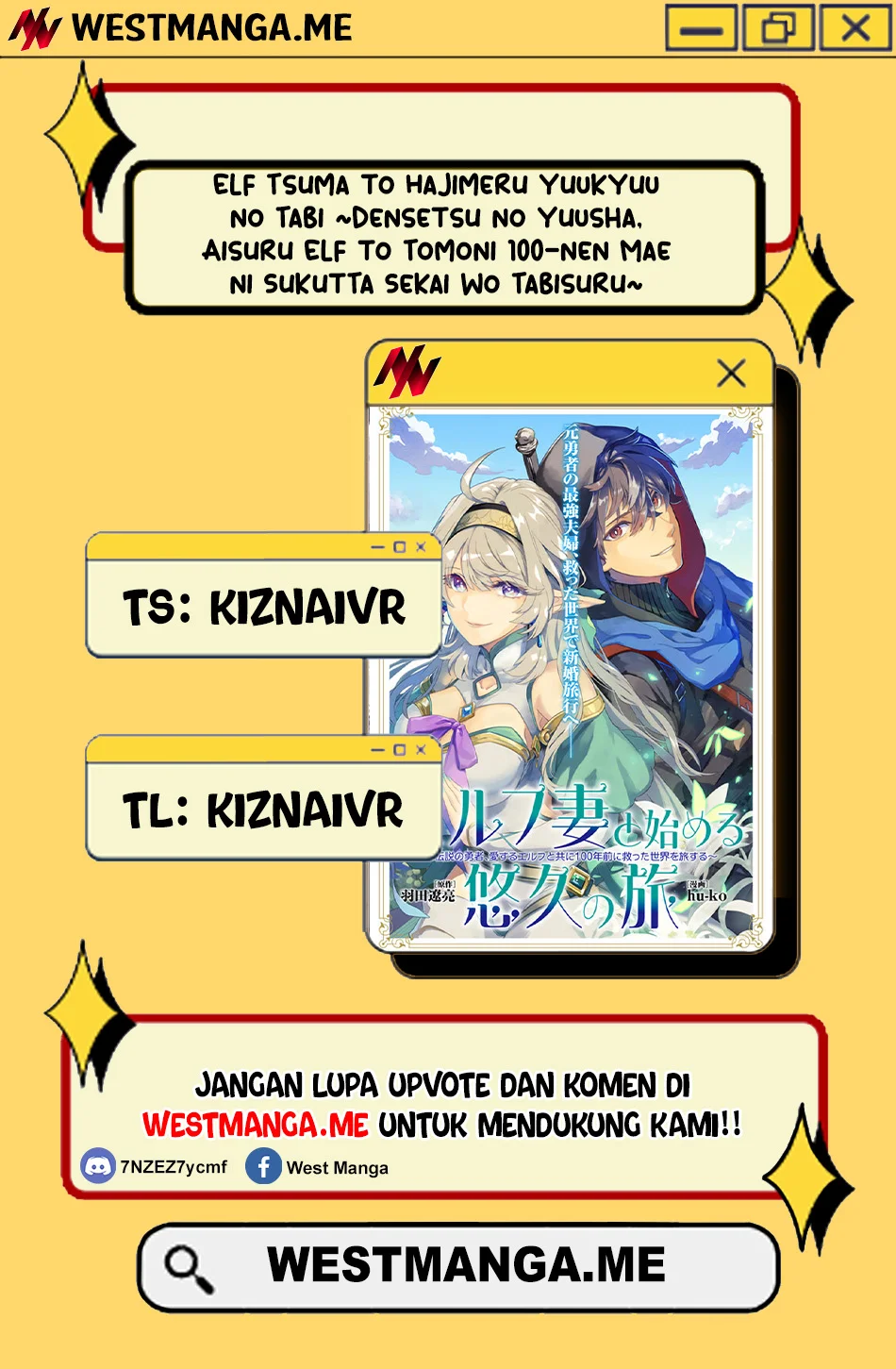 Komik Elf Tsuma to Hajimeru Yuukyuu no Tabi ~Densetsu no Yuusha, Aisuru Elf to Tomoni 100-nen Mae ni Sukutta Sekai wo Tabisuru~ Chapter 1 gambar nomor 1