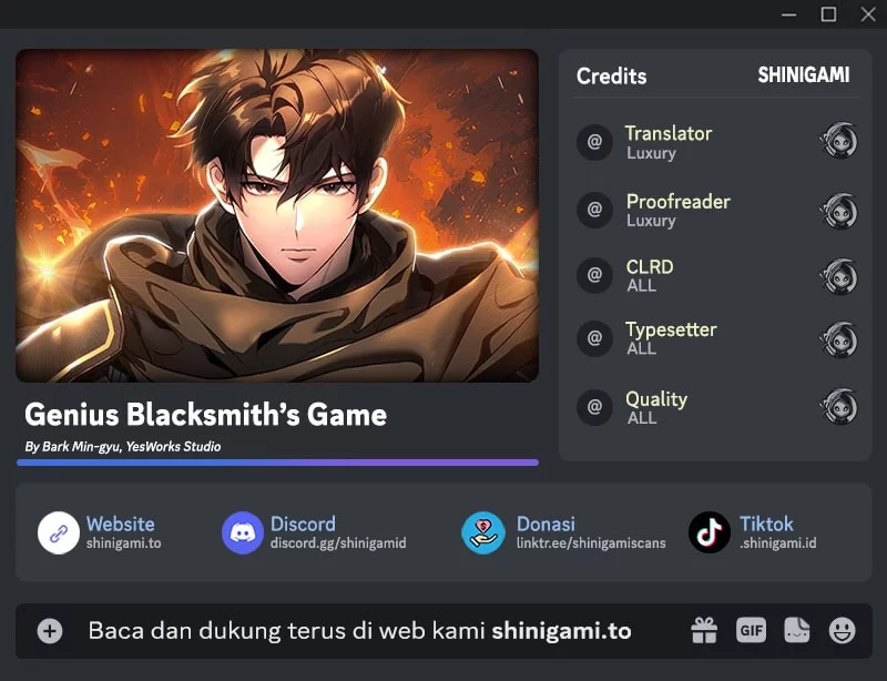 Komik Genius Blacksmith’s Game Chapter 6 gambar nomor 1