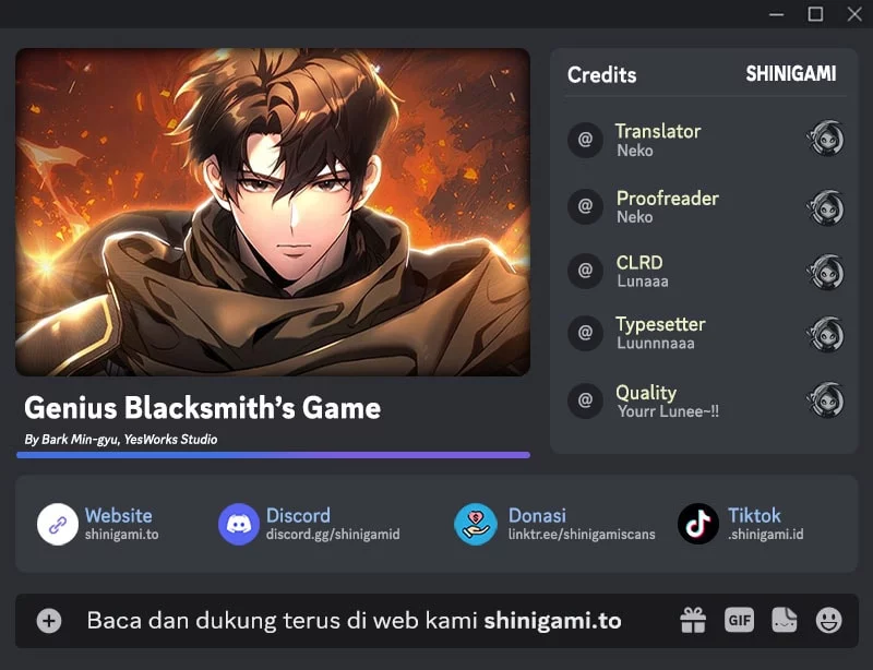 Komik Genius Blacksmith’s Game Chapter 13 gambar nomor 1