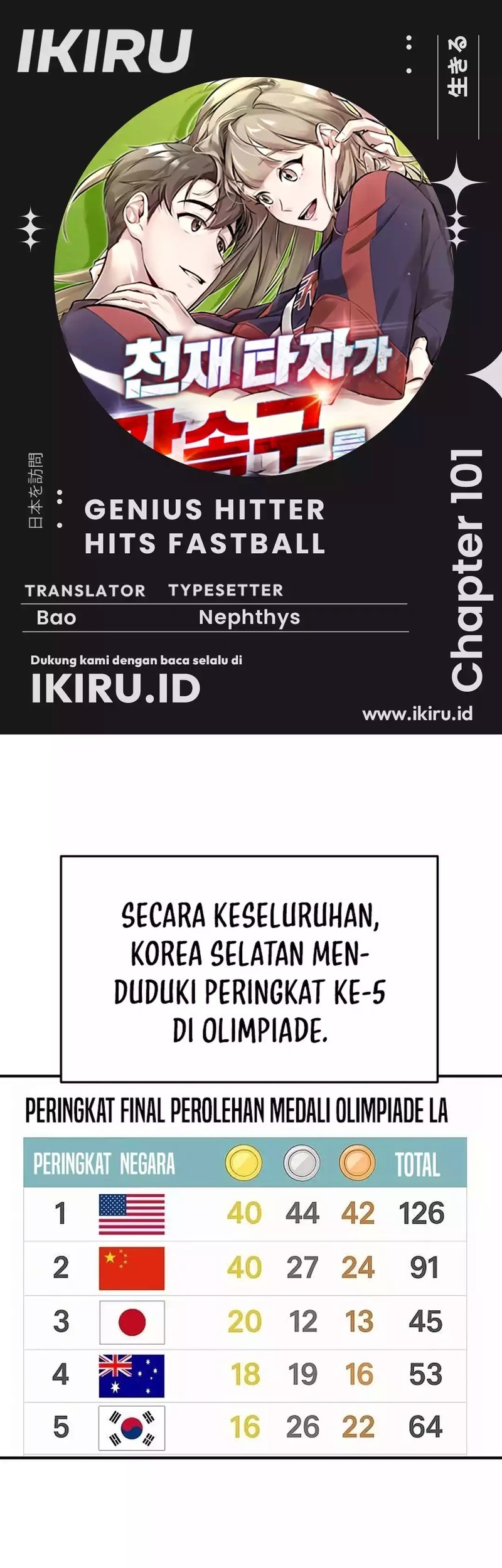 Komik Genius Hitter Hits Fastball Chapter 101 gambar nomor 1