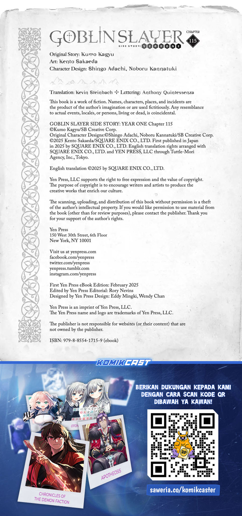Goblin Slayer Side Story: Year One Chapter 115 Gambar 25