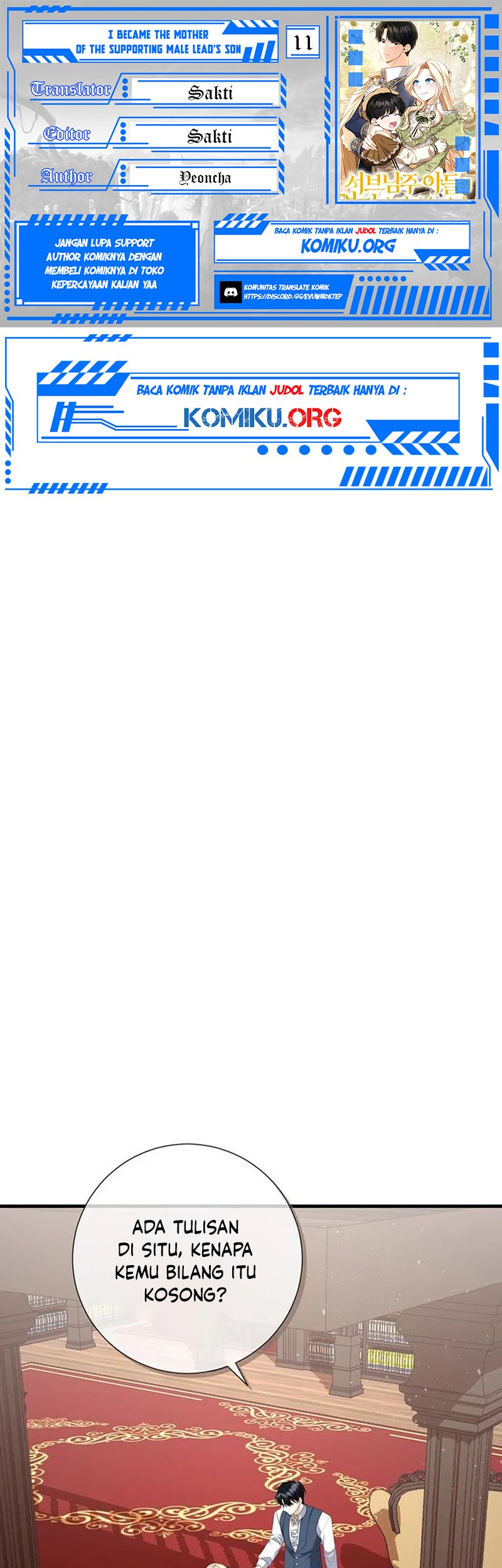 Komik I Became the Mother of the Supporting Male Lead's Son Chapter 11 gambar nomor 1