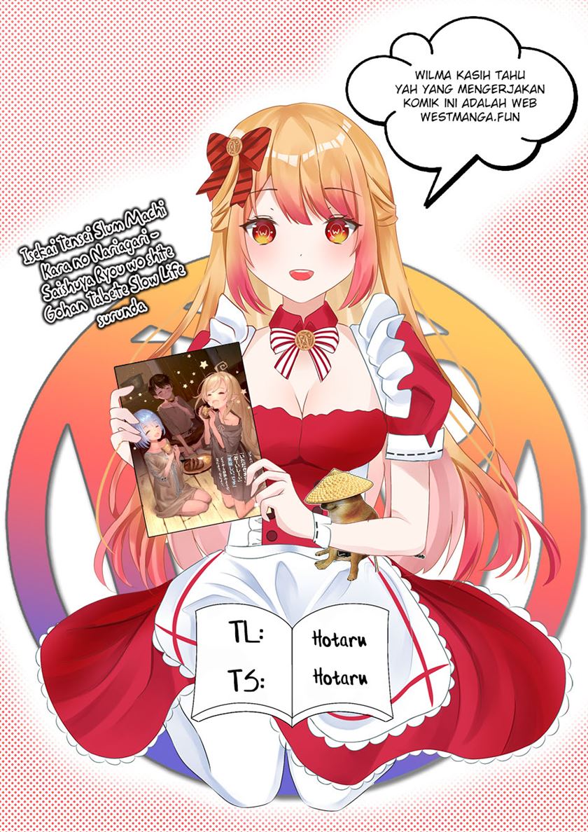 Komik Isekai Tensei Slum Machi kara no Nariagari – Saishuya Ryou wo shite Gohan Tabete Slow Life surun da Chapter 1 gambar nomor 1