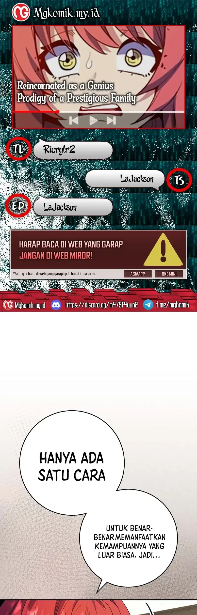 Komik Reincarnated as a Genius Prodigy of a Prestigious Family Chapter 71 gambar nomor 1