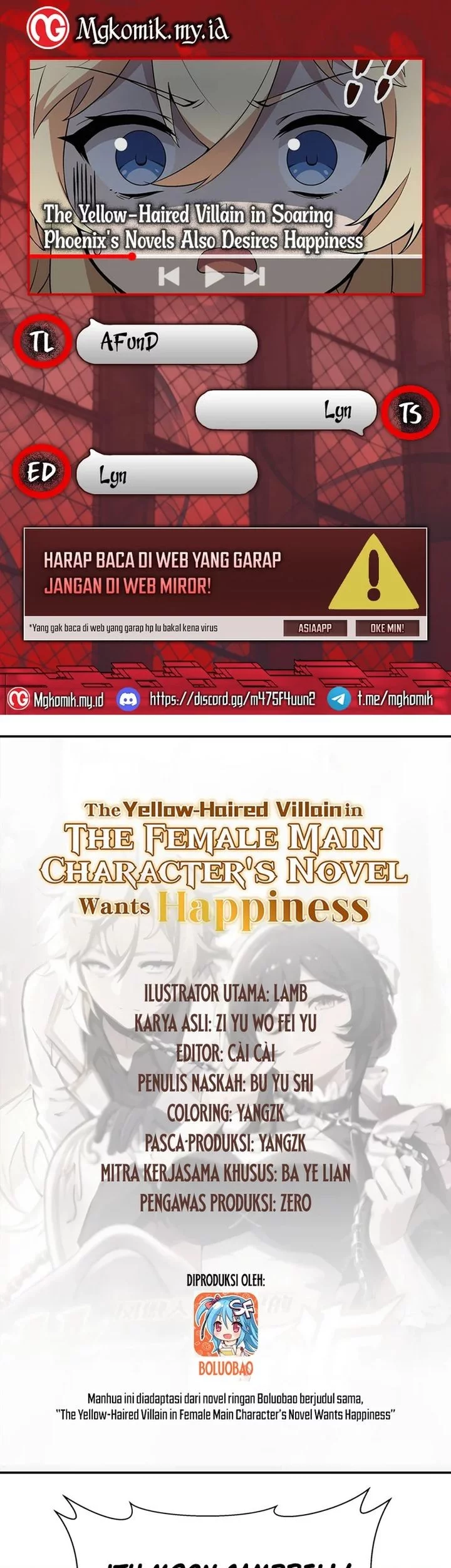 Komik The Yellow-haired Villain in Female Main Character’s Novel wants Happiness Chapter 41 gambar nomor 1