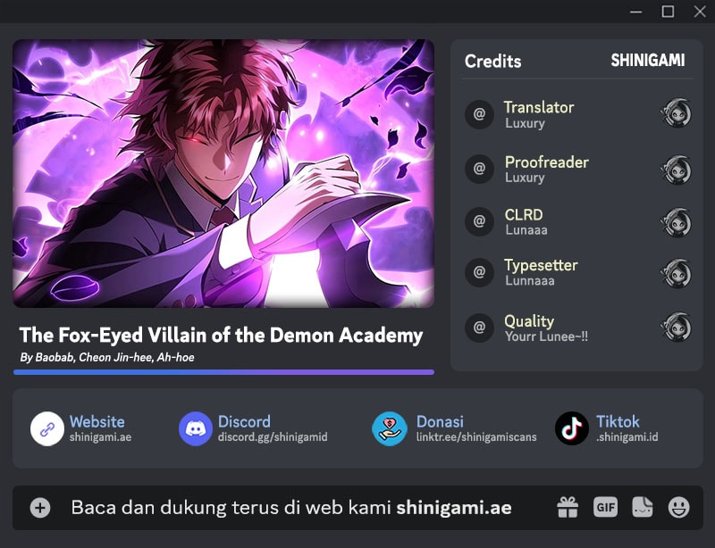 Komik The Fox-Eyed Villain Of The Demon Academy Chapter 25 gambar nomor 1