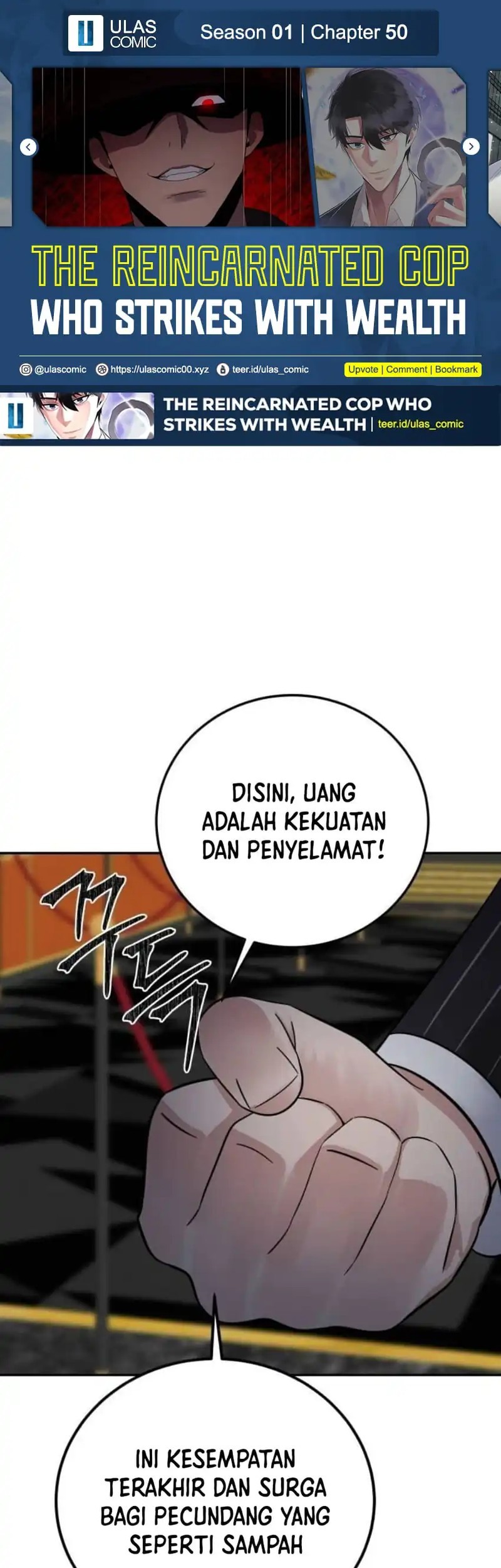 Komik The Reincarnated Cop Who Strikes With Wealth Chapter 50 gambar nomor 1