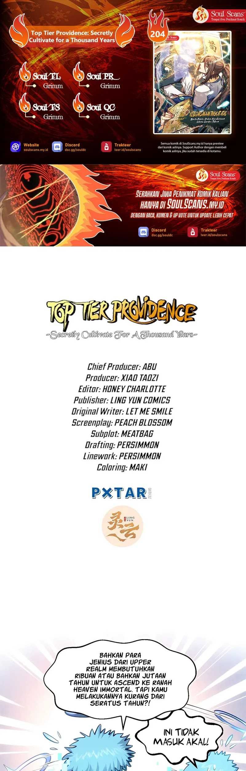 Komik Top Tier Providence: Secretly Cultivate for a Thousand Years Chapter 204 gambar nomor 1