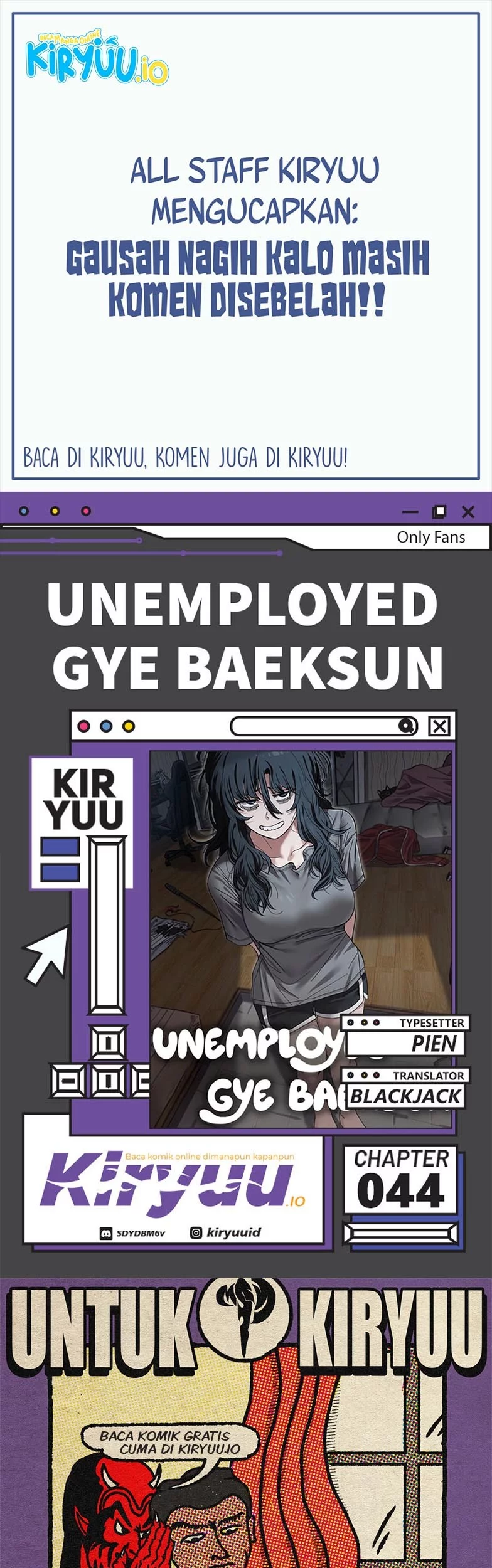 Komik Unemployed Gye Baek Soon Chapter 44 gambar nomor 1