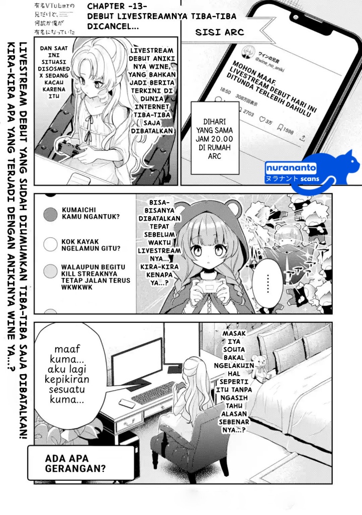 Manga Yuumei VTuber no Ani Dakedo Nazeka Ore ga Yuumei ni Natteita Chapter 13.1 gambar nomor 2