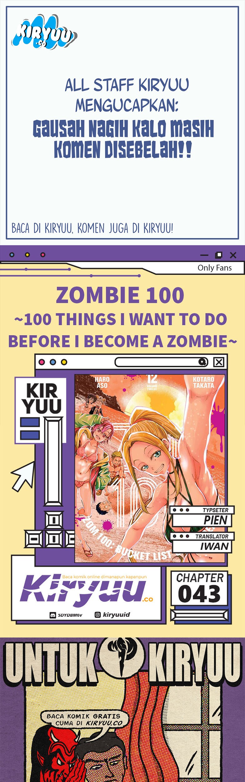 Komik Zombie 100 ~Zombie ni Naru Made ni Shitai 100 no Koto~ Chapter 43 gambar nomor 1