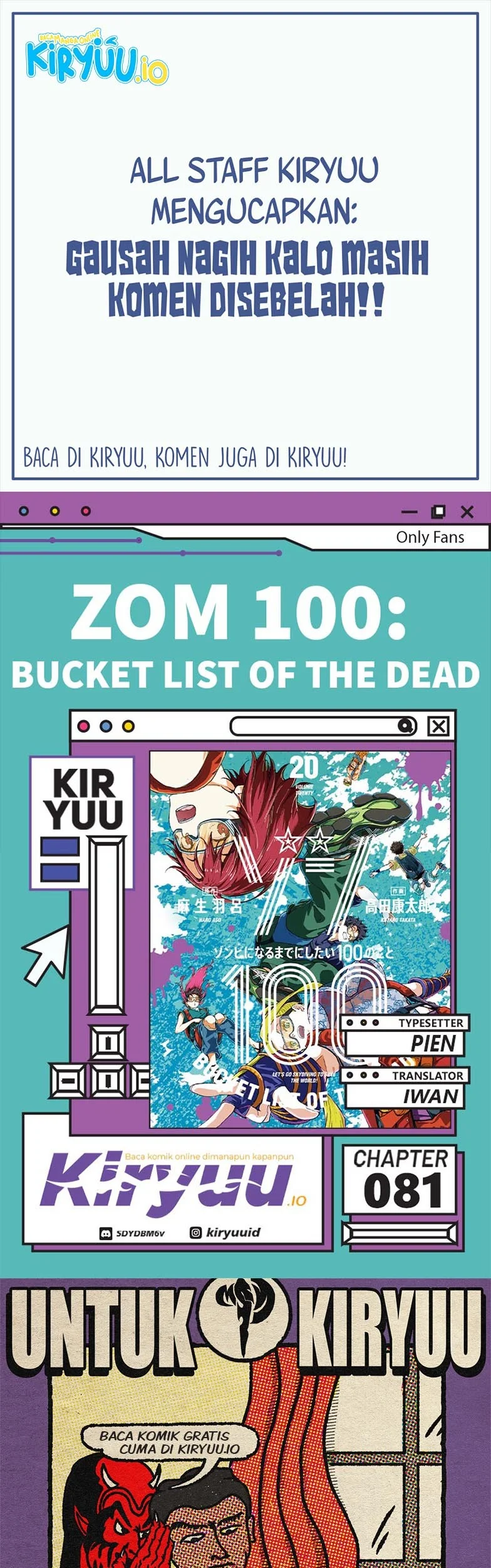 Komik Zombie 100 ~Zombie ni Naru Made ni Shitai 100 no Koto~ Chapter 81 gambar nomor 1