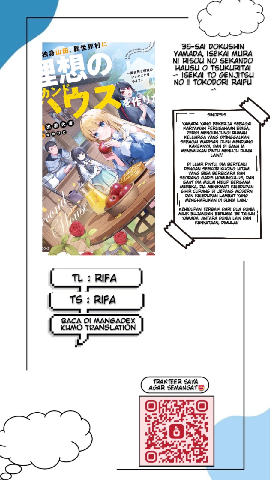 Komik 35-sai dokushin Yamada, isekai mura ni risou no sekando hausu o tsukuritai 〜 isekai to genjitsu no ii tokodori raifu 〜 Chapter 3.2 gambar nomor 1