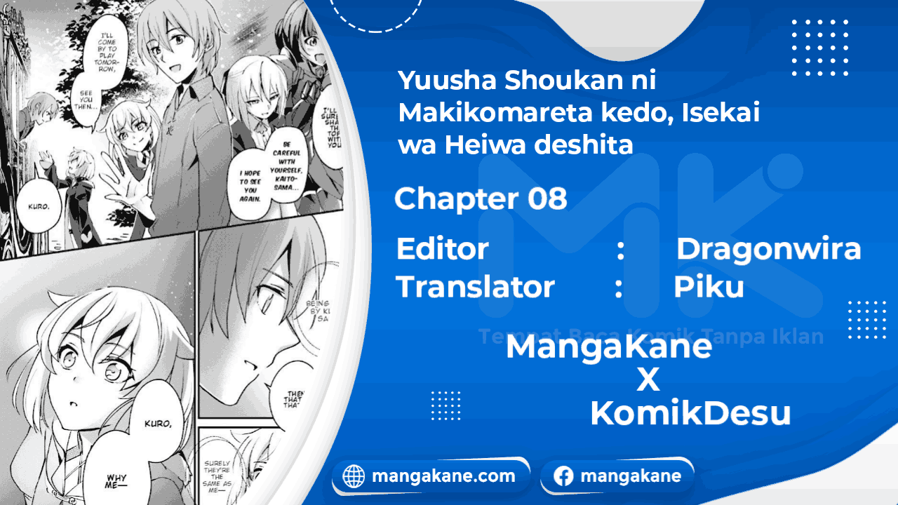Komik Yuusha Shoukan ni Makikomareta kedo, Isekai wa Heiwa deshita Chapter 8 gambar nomor 1