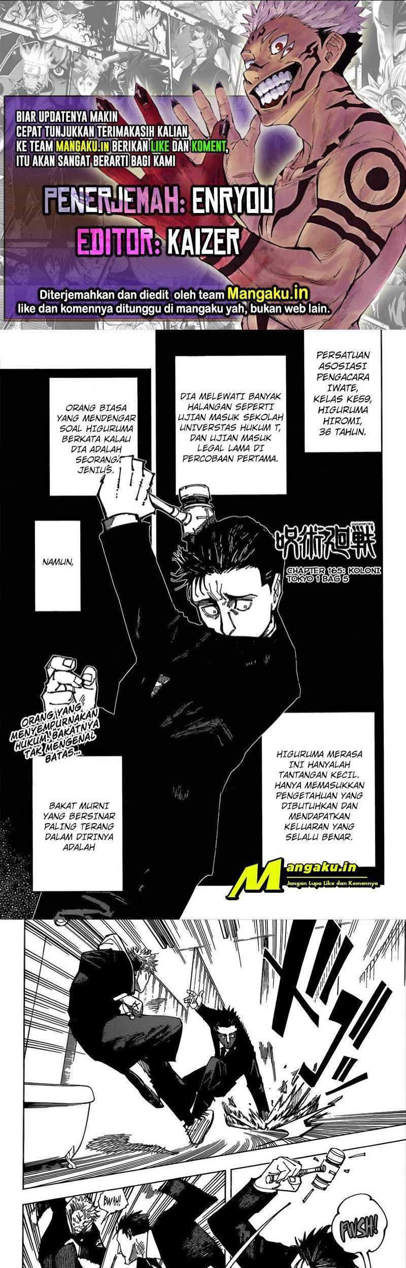 Komik Jujutsu Kaisen Chapter 165 gambar nomor 1