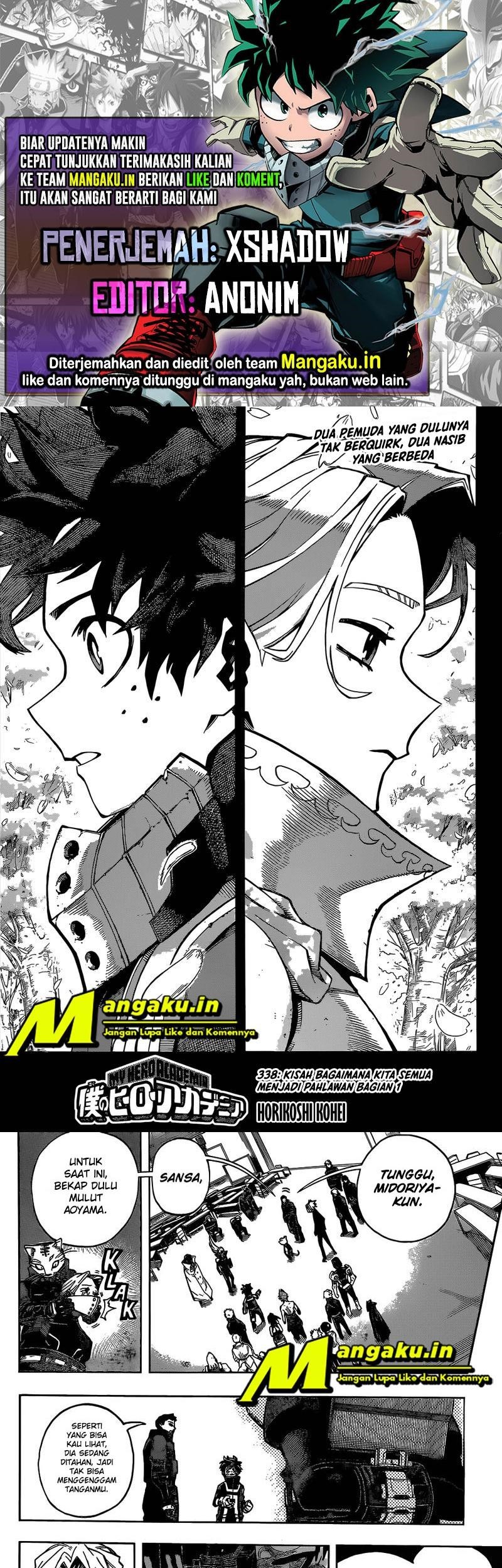 Komik Boku no Hero Academia Chapter 338 gambar nomor 1