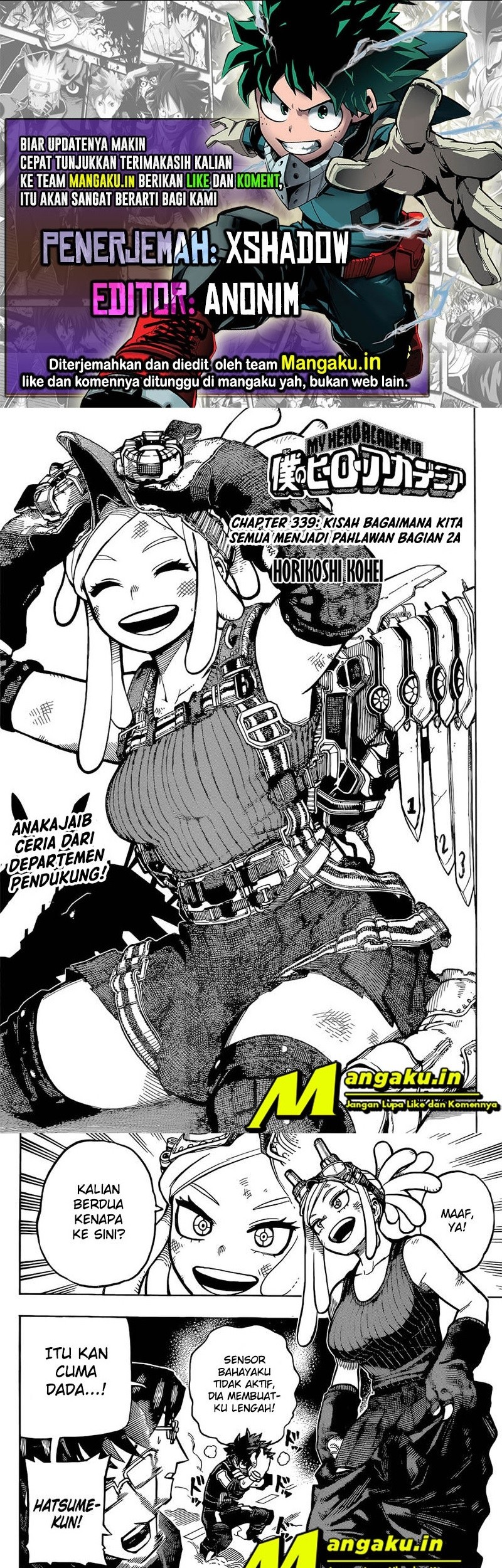Komik Boku no Hero Academia Chapter 339 gambar nomor 1
