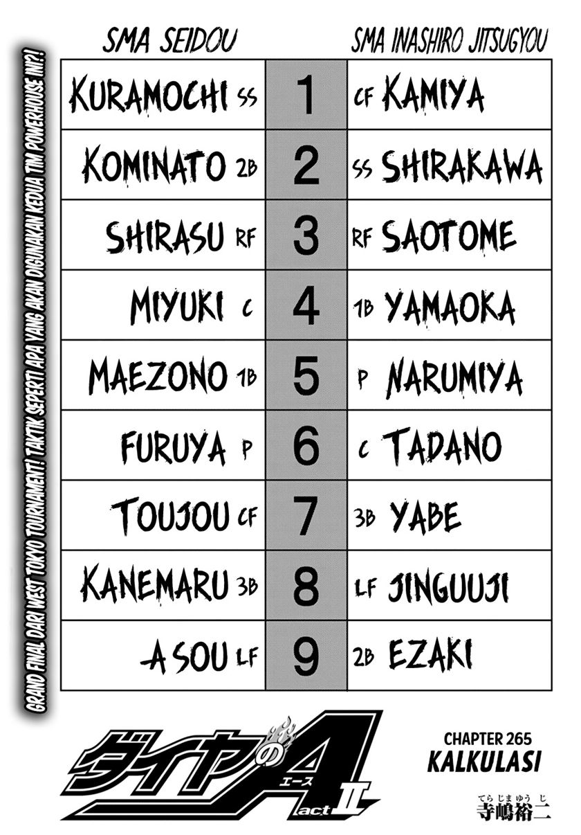 Manga Diamond no Ace Act 2 Chapter 265 gambar nomor 2