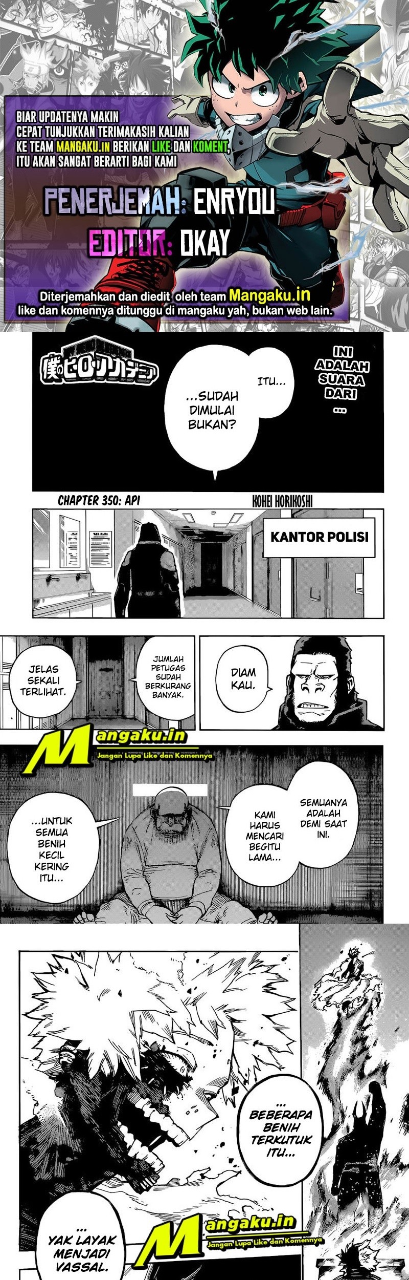 Komik Boku no Hero Academia Chapter 350 gambar nomor 1