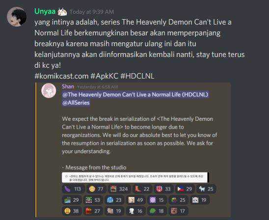 Komik The Heavenly Demon Can’t Live a Normal Life Chapter 18.5 gambar nomor 1