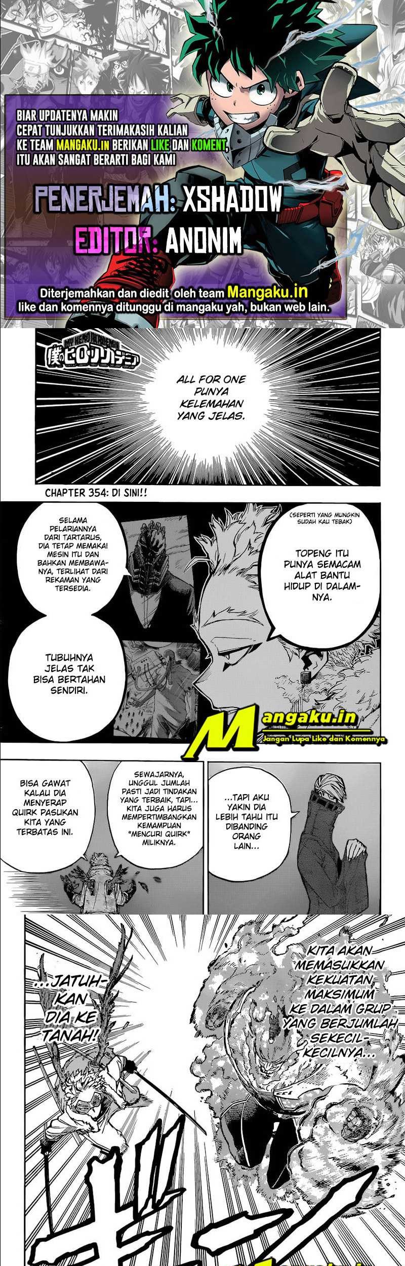 Komik Boku no Hero Academia Chapter 354 gambar nomor 1
