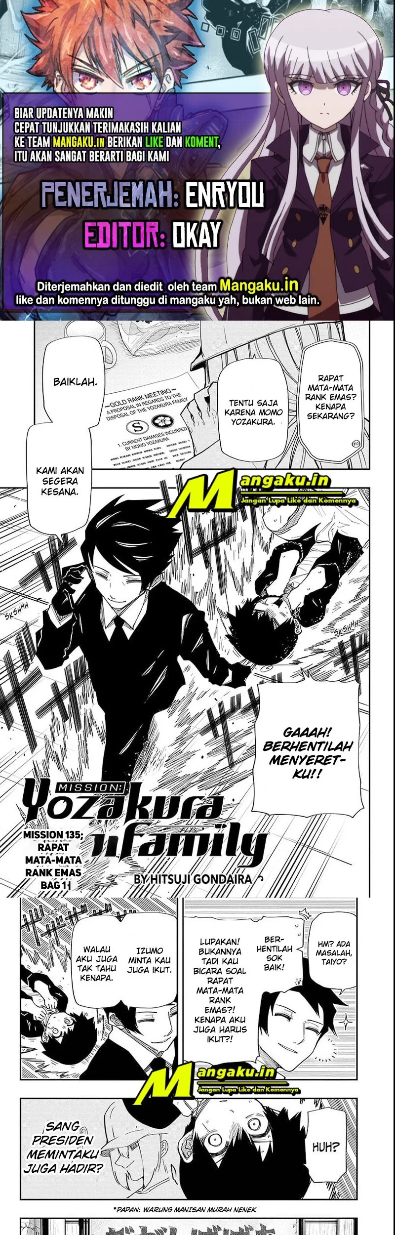 Komik Mission: Yozakura Family Chapter 135 gambar nomor 1
