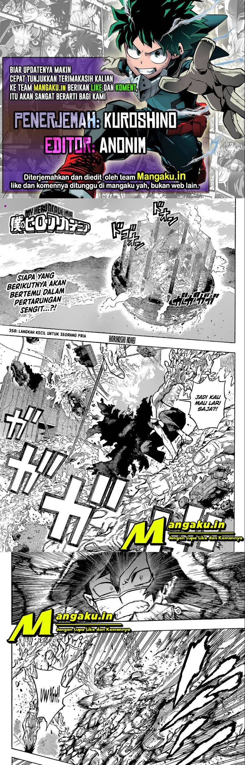 Komik Boku no Hero Academia Chapter 358 gambar nomor 1