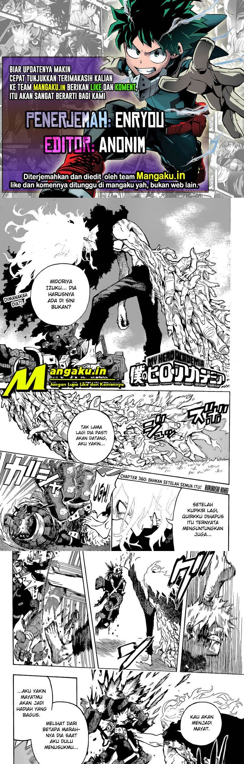 Komik Boku no Hero Academia Chapter 360 gambar nomor 1