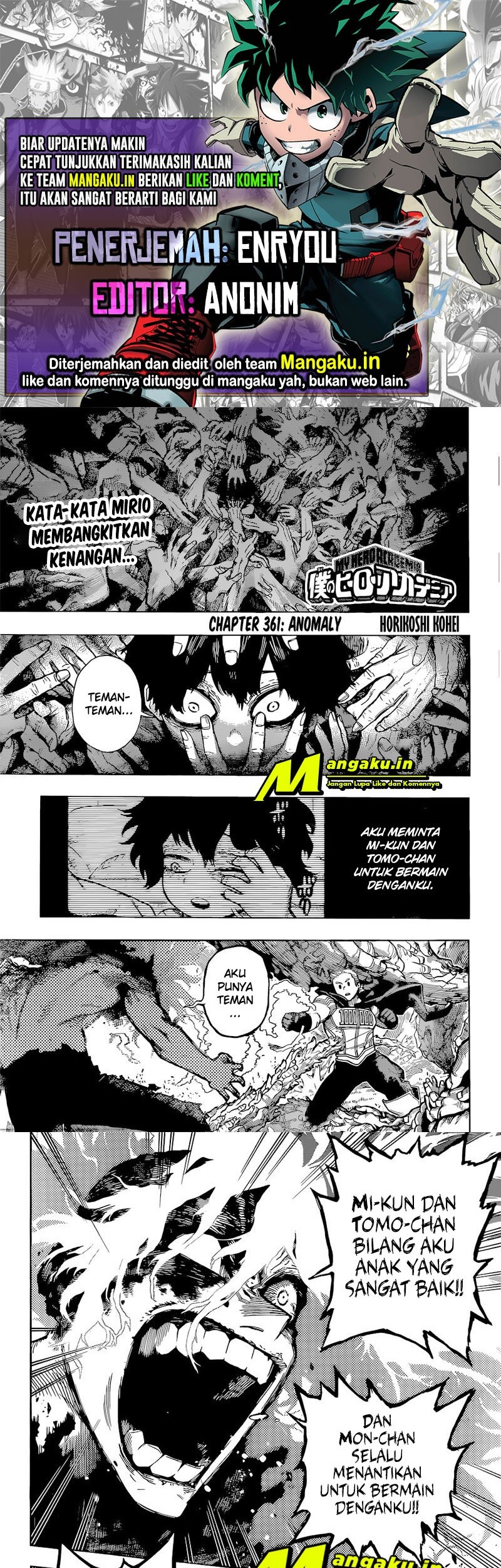 Komik Boku no Hero Academia Chapter 361 gambar nomor 1