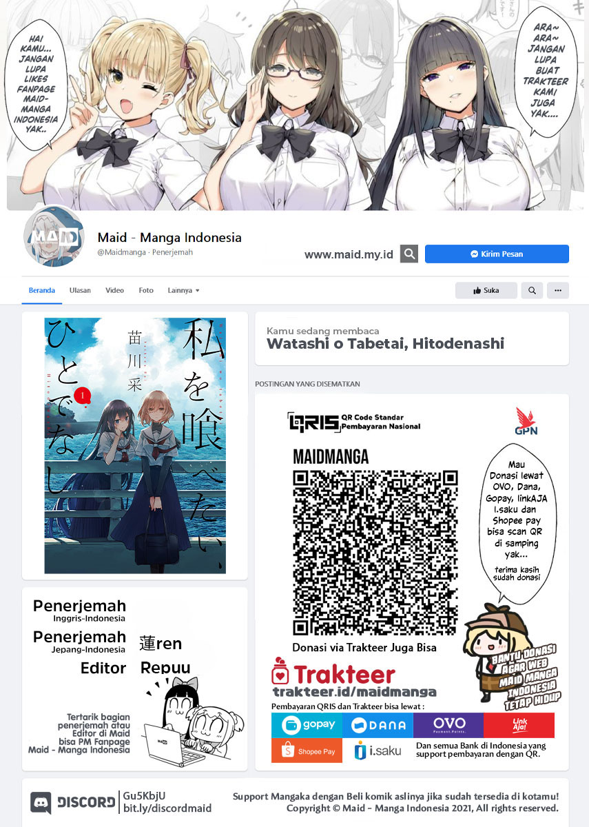 Manga Watashi o Tabetai, Hitodenashi Chapter 08 gambar nomor 2