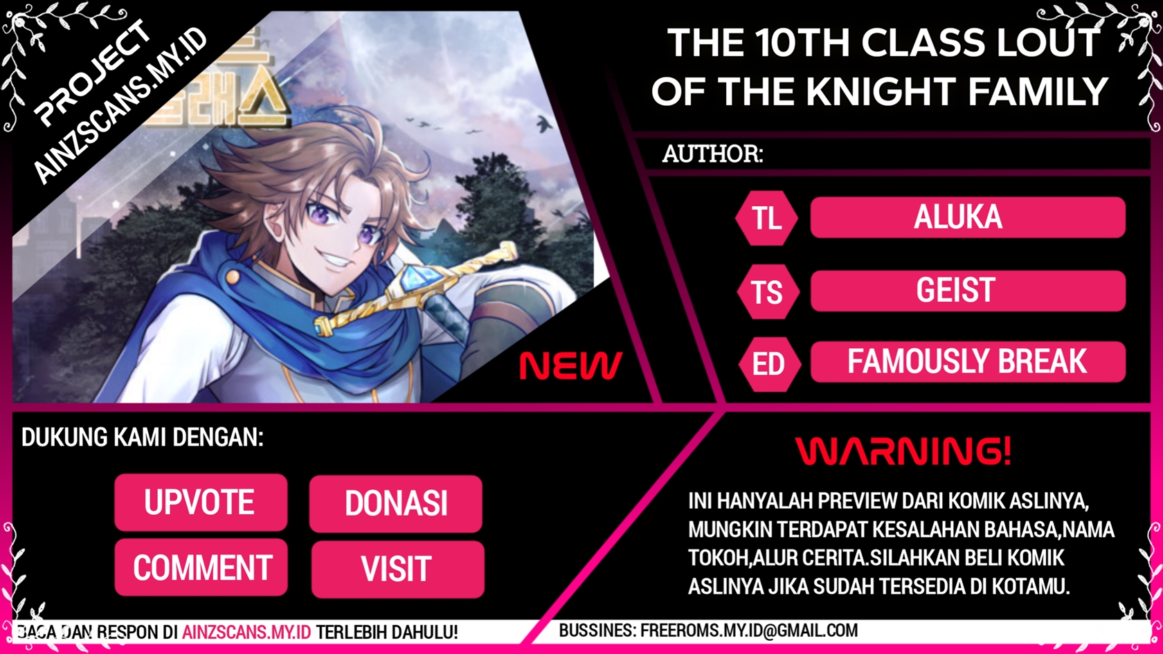 Komik The 10th Class Lout of the Knight Family Chapter 08 gambar nomor 1