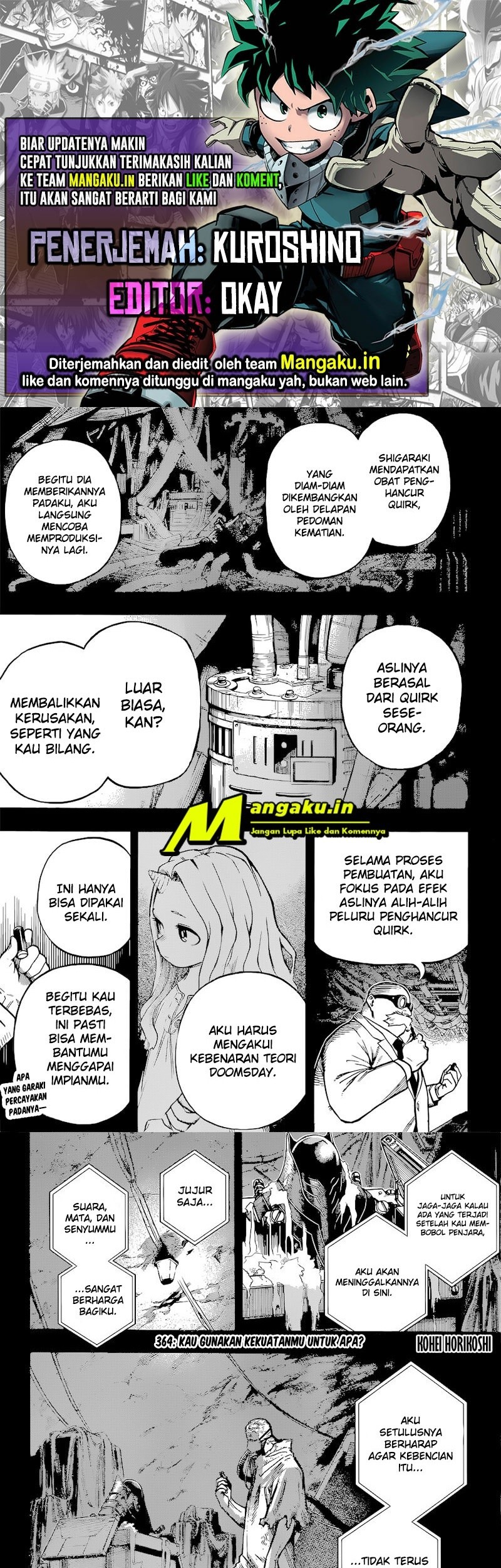 Komik Boku no Hero Academia Chapter 364 gambar nomor 1