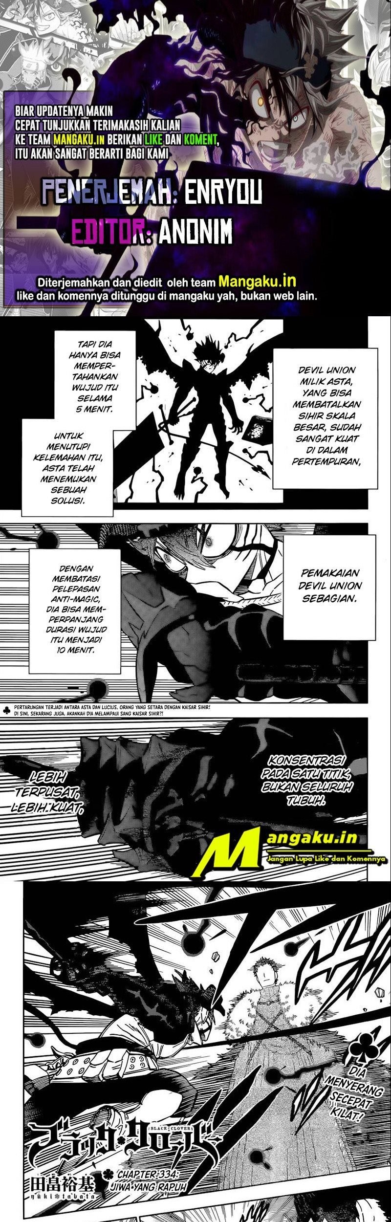 Komik Black Clover Chapter 334 gambar nomor 1