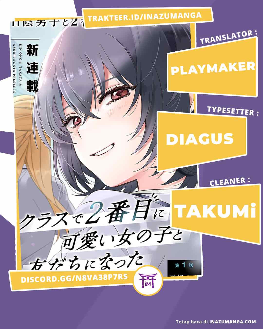 Komik Class de 2 Banme ni Kawaii Onna no Ko to Tomodachi ni Natta Chapter 02 gambar nomor 1