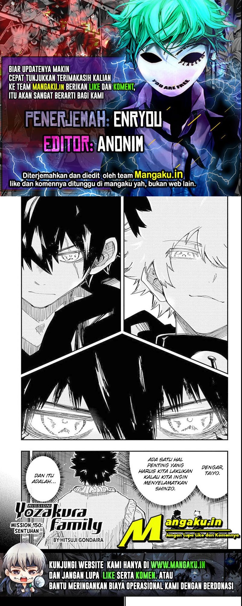 Komik Mission: Yozakura Family Chapter 150 gambar nomor 1