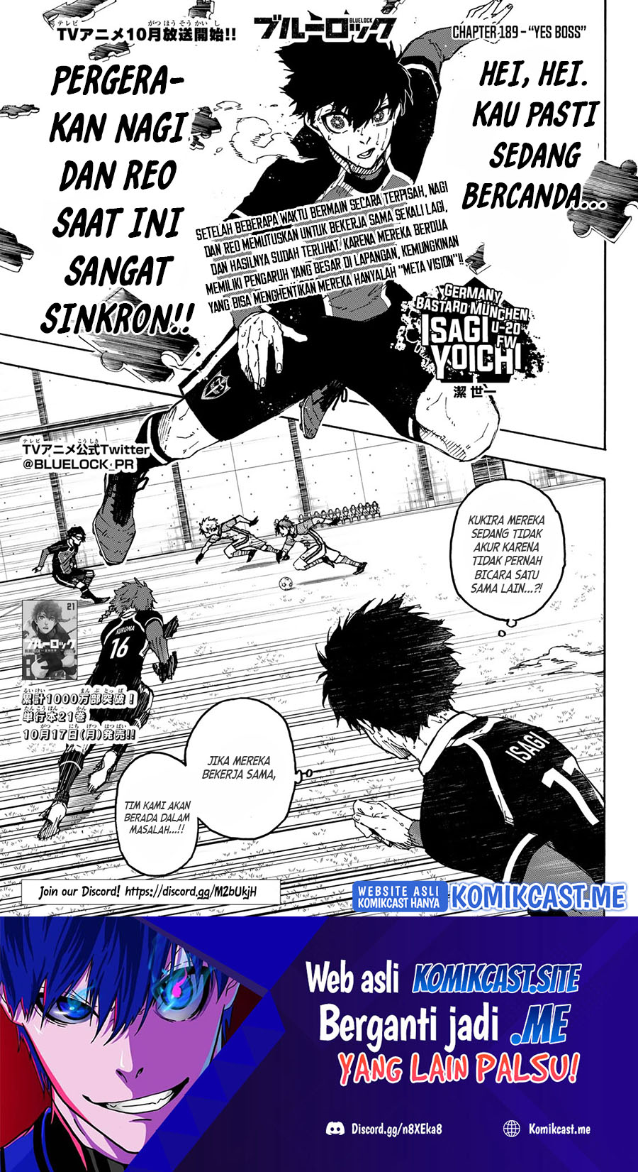 Manga Blue Lock Chapter 189 gambar nomor 2