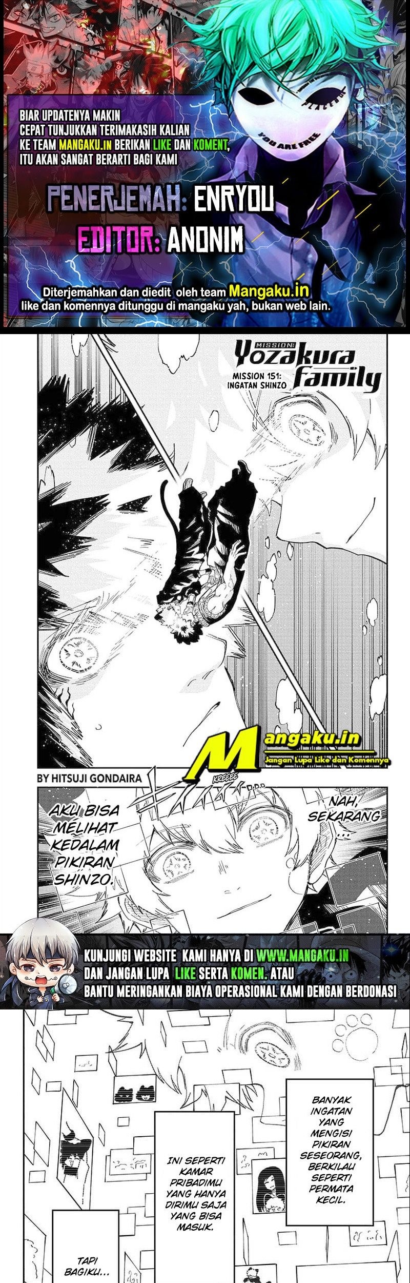 Komik Mission: Yozakura Family Chapter 151 gambar nomor 1