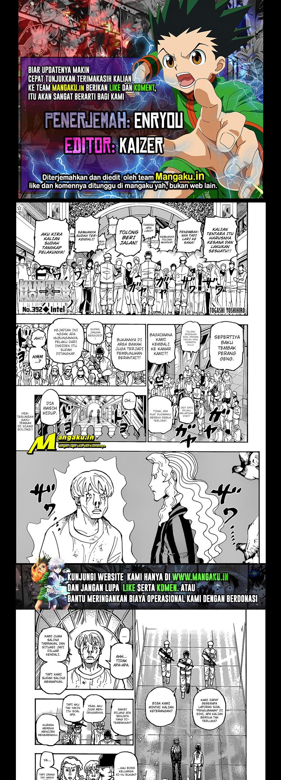 Komik Hunter x Hunter Chapter 392 gambar nomor 1