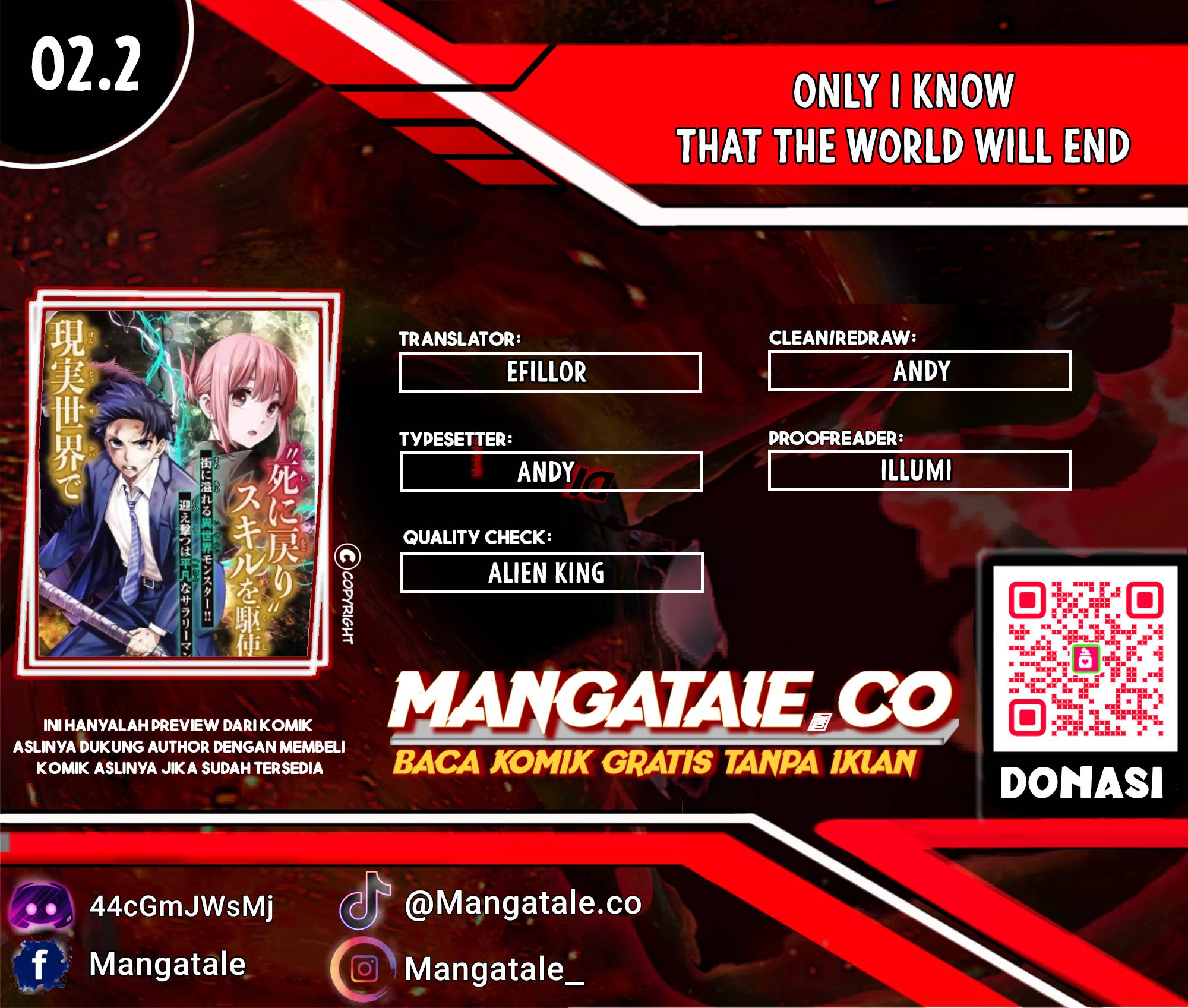 Komik Kono Sekai ga Izure Horobu Koto wo, Ore dake ga Shitte Iru Chapter 02.2 gambar nomor 1