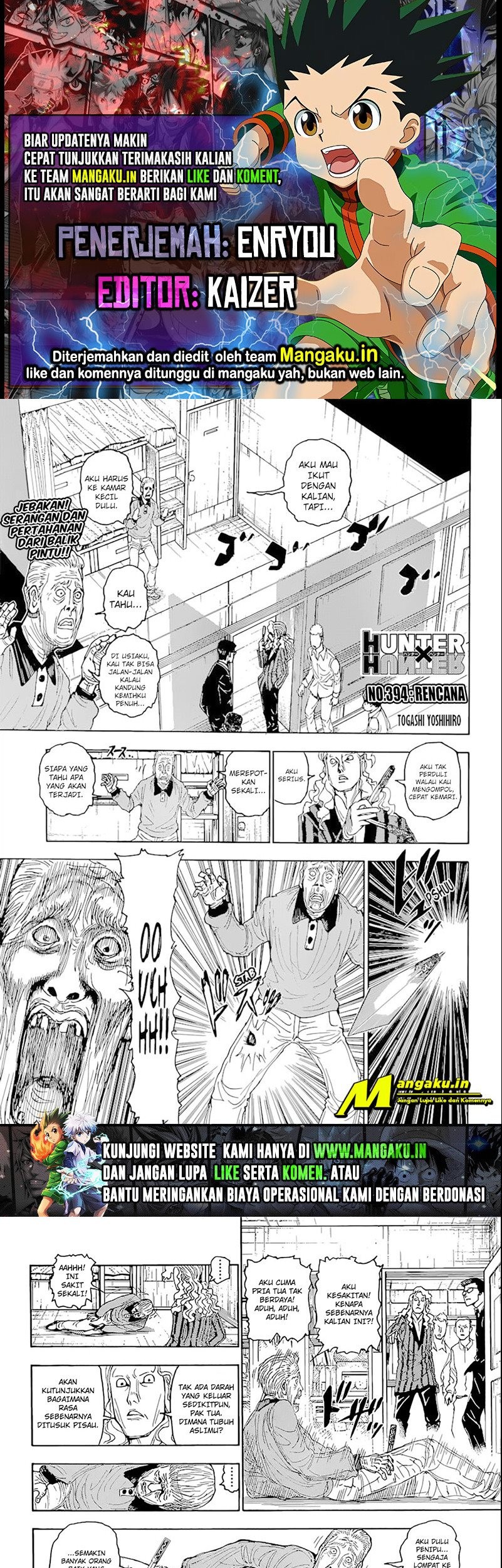 Komik Hunter x Hunter Chapter 394 gambar nomor 1