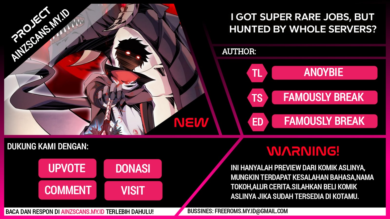 Komik I Got Super Rare Jobs, But Hunted By Whole Servers? Chapter 01 gambar nomor 1