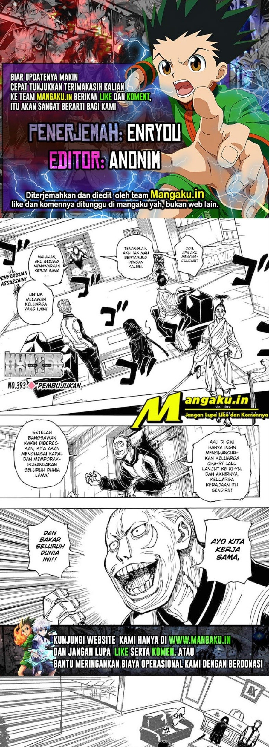 Komik Hunter x Hunter Chapter 393 gambar nomor 1