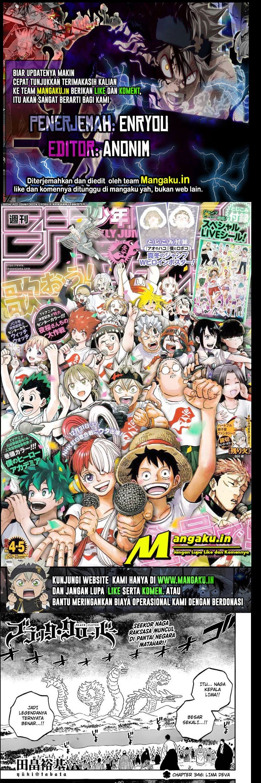 Komik Black Clover Chapter 346 gambar nomor 1